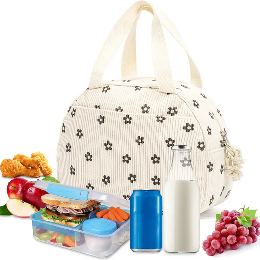 Sac à Repas Isotherme Velours Côtelé Trèfle