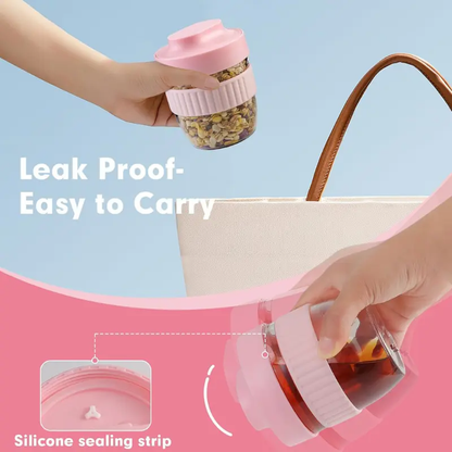 Boite Alimentaire Muesli 500ml (Rose) Bento Lovers