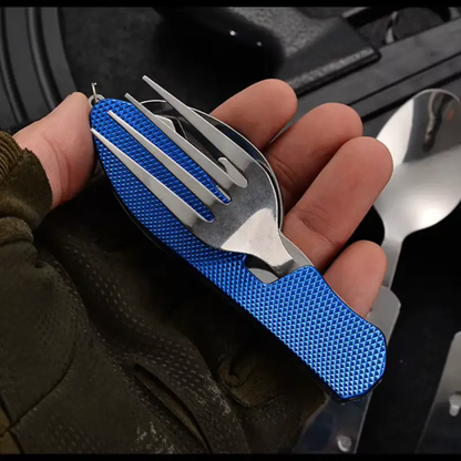 Couvert Reutilisable Inox Bleue - Bento Lovers