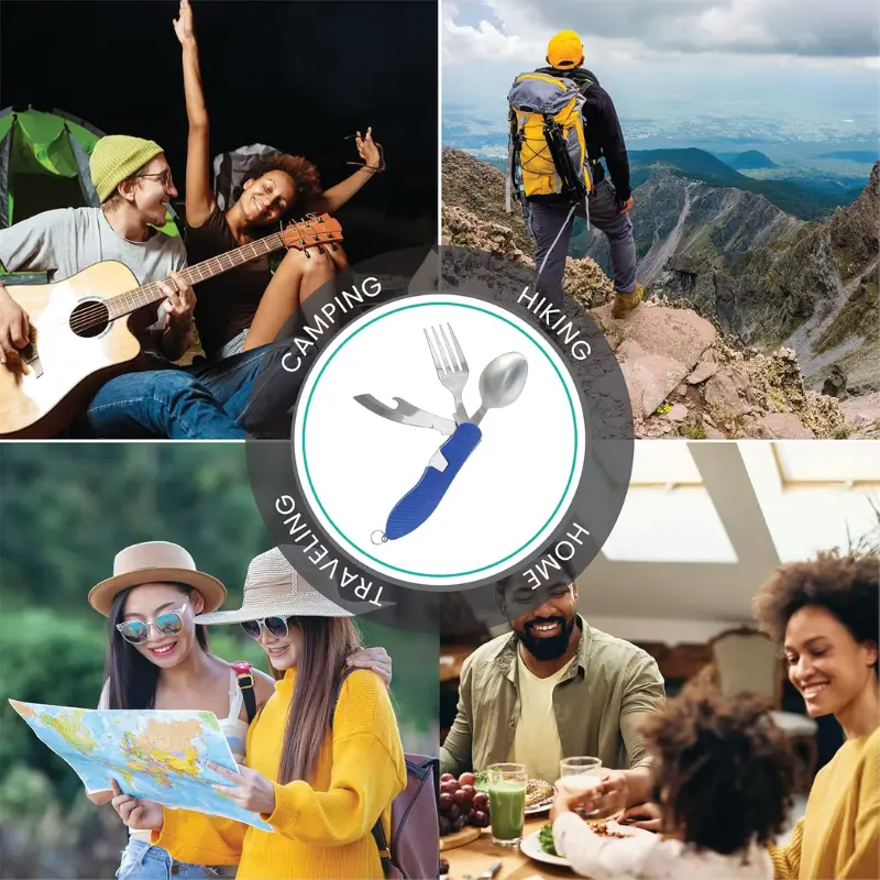 Couvert Reutilisable Inox Bleue - Bento Lovers