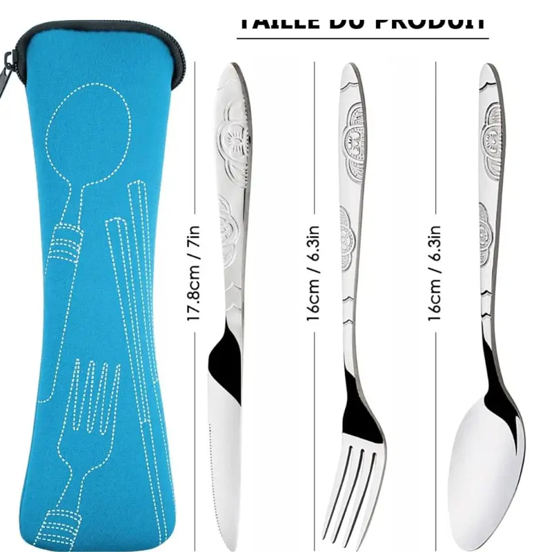 Couverts Pique Nique Bleue - Bento Lovers