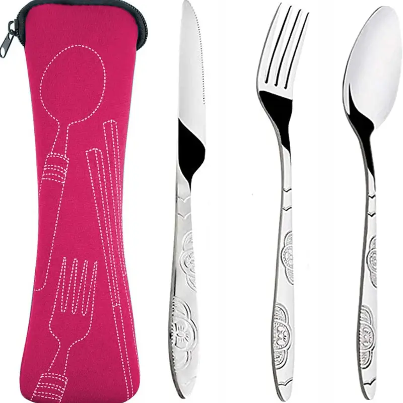 Couverts Pique Nique Rose - Bento Lovers