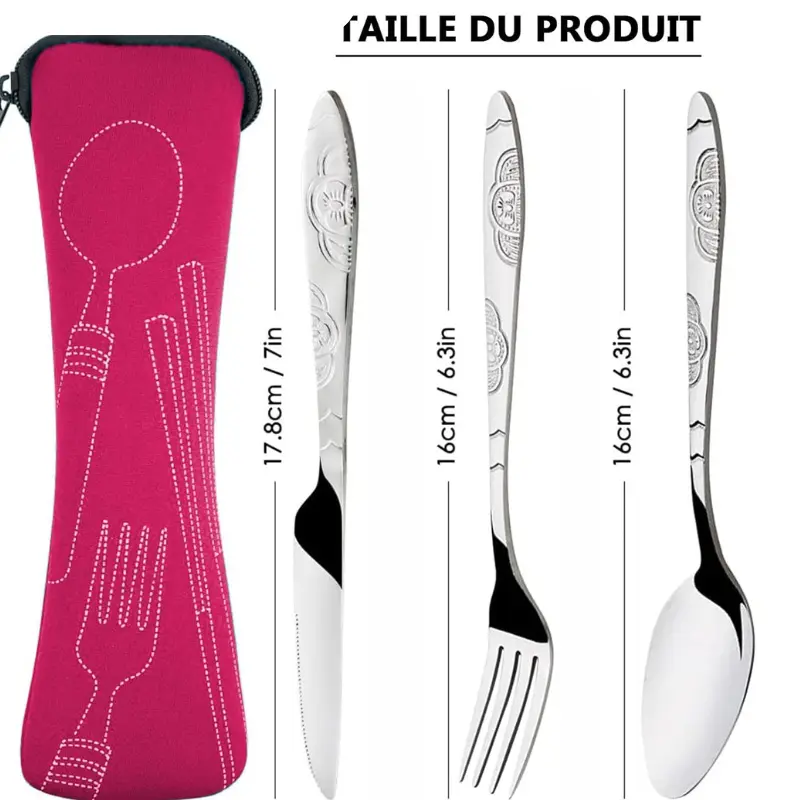 Couverts Pique Nique Rose - Bento Lovers