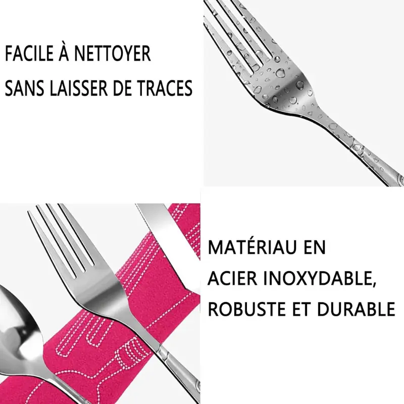 Couverts Pique Nique Rose - Bento Lovers