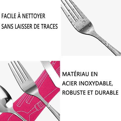 Couverts Pique Nique Rose - Bento Lovers