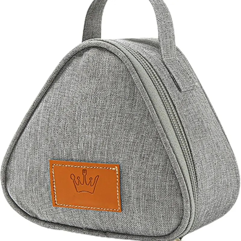 Petit Sac Isotherme Triangulaires Gris - Bento Lovers