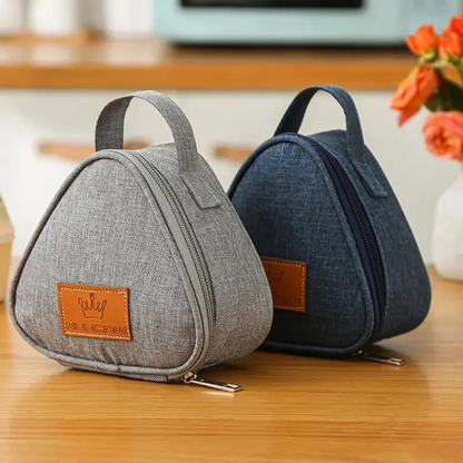 Petit Sac Isotherme Triangulaires Gris - Bento Lovers