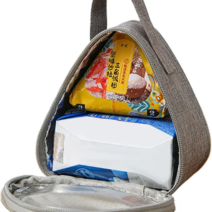 Petit Sac Isotherme Triangulaires Gris - Bento Lovers