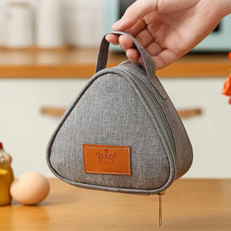 Petit Sac Isotherme Triangulaires Gris - Bento Lovers