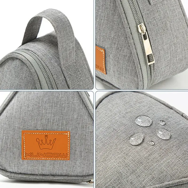 Petit Sac Isotherme Triangulaires Gris - Bento Lovers