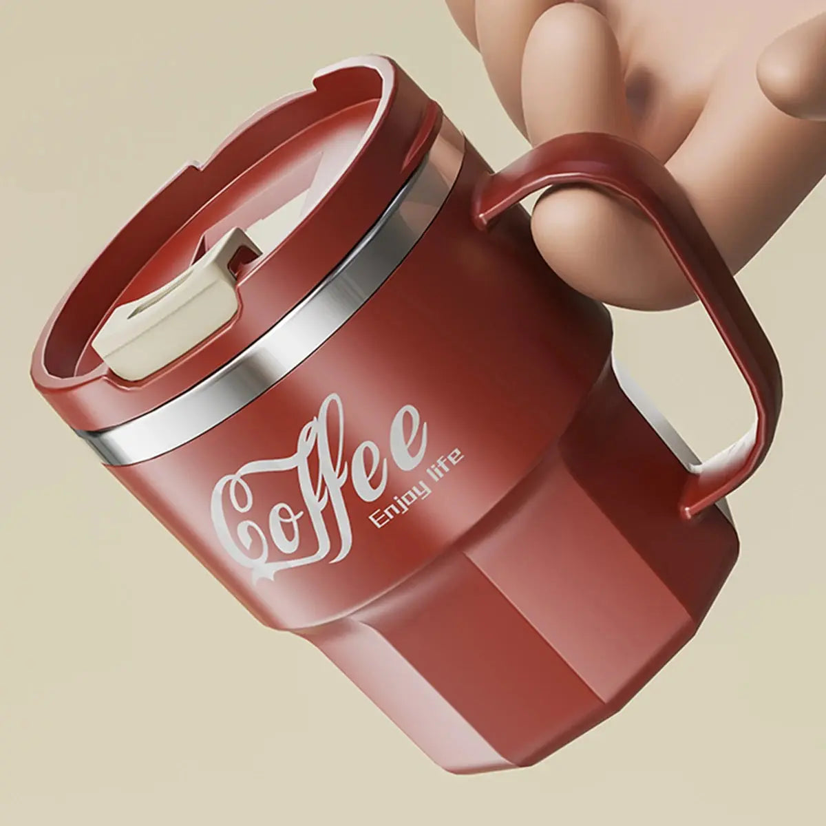Mug Isotherme Étanche Transportable Rouge 400ML Bento Lovers