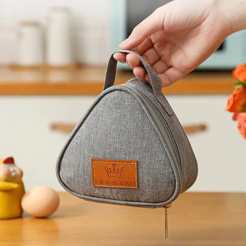 Petit Sac Isotherme Triangulaires Gris - Bento Lovers