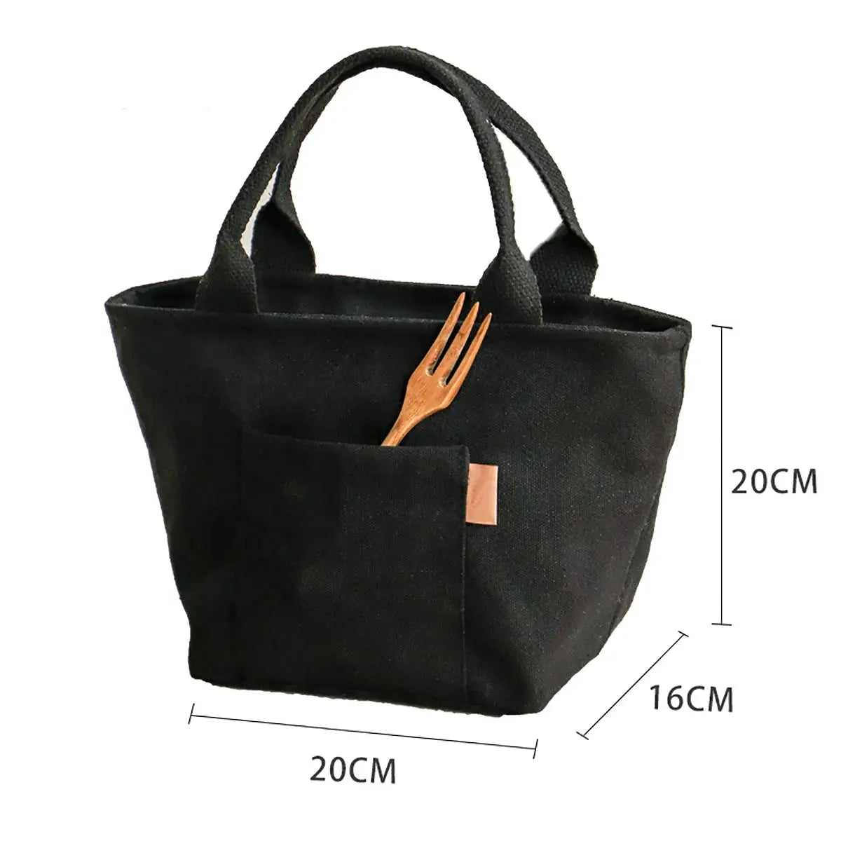 Sac Repas Isotherme 100% en Coton Bio (Noire)
