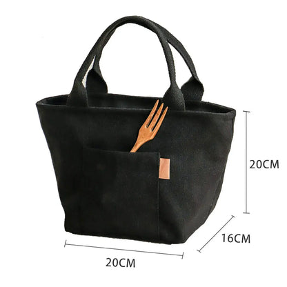 Sac Repas Isotherme 100% en Coton Bio (Noire)