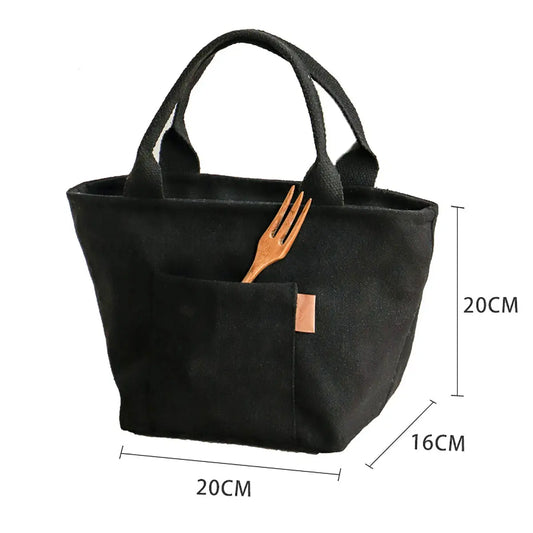 Sac Repas Isotherme 100% en Coton Bio (Noire)
