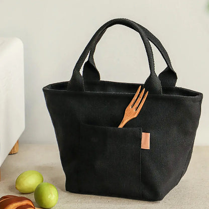 Sac Repas Isotherme 100% en Coton Bio (Noire)