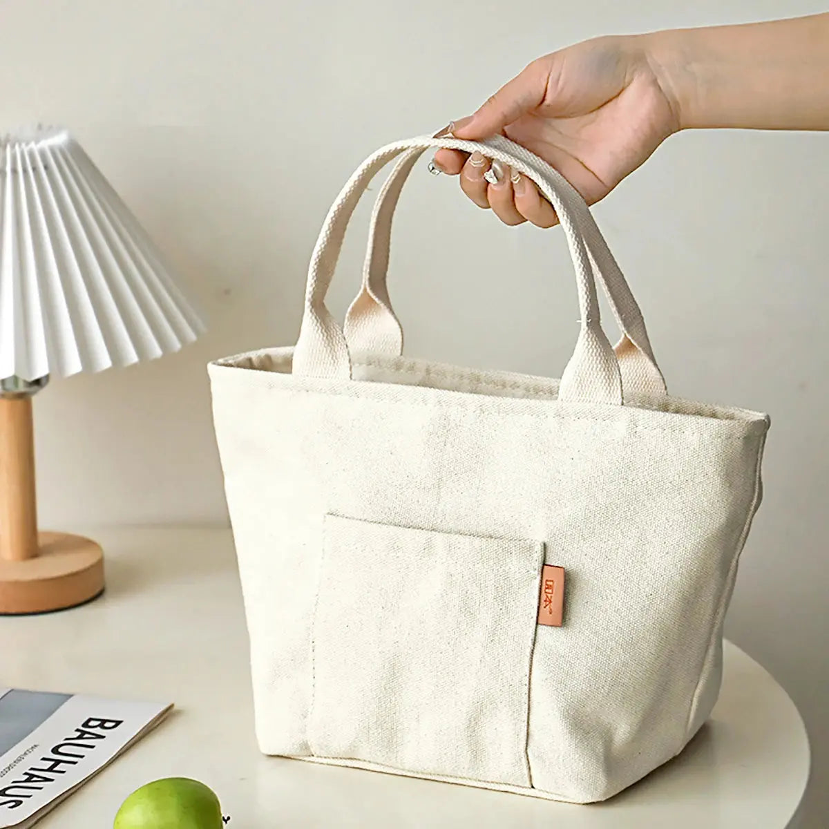 Sac Repas Isotherme 100% en Coton Bio (Noire)