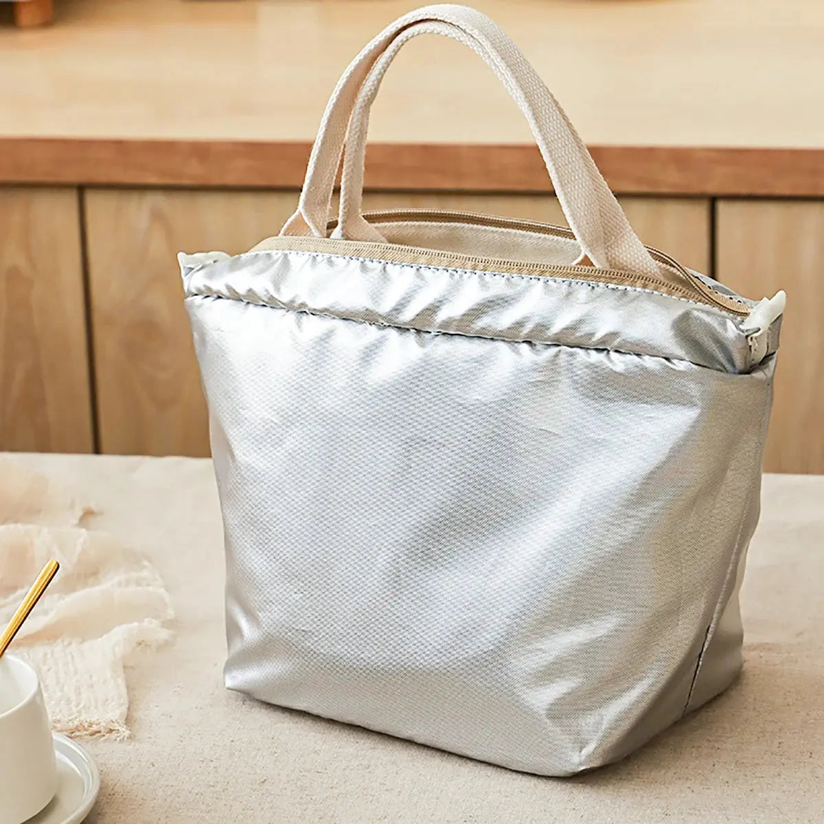Sac Repas Isotherme 100% en Coton Bio (Noire)
