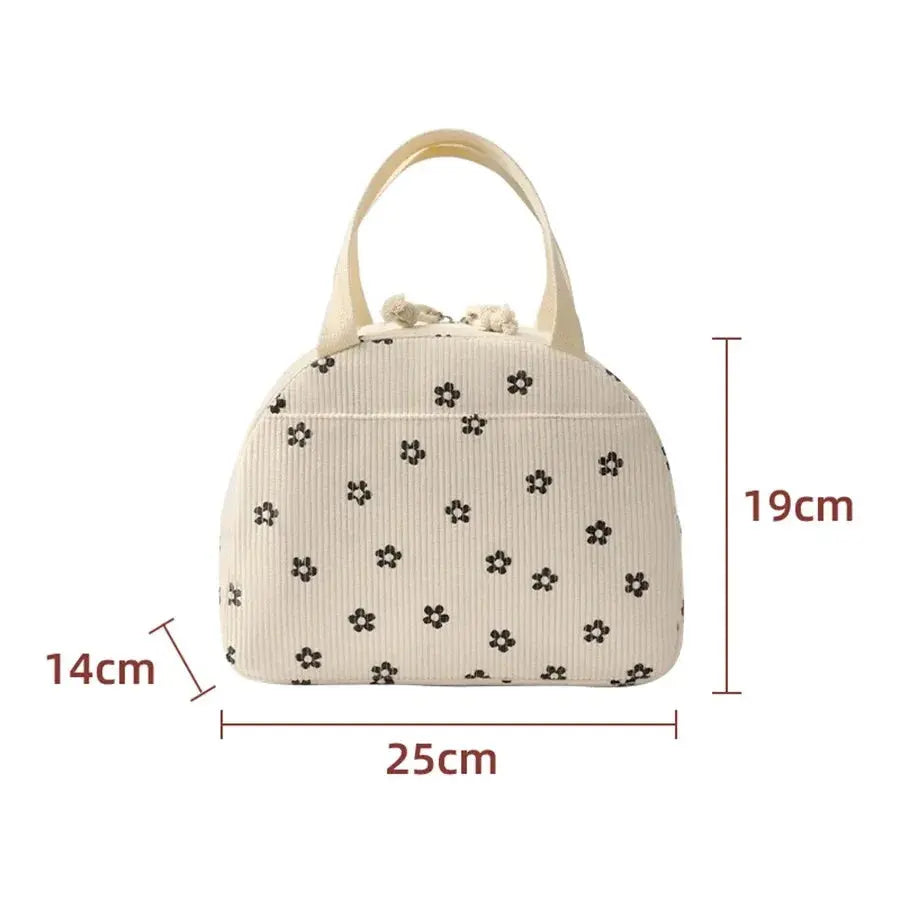 Sac à Repas Isotherme Velours Côtelé Trèfle - Bento Lovers