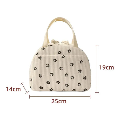 Sac à Repas Isotherme Velours Côtelé Trèfle - Bento Lovers