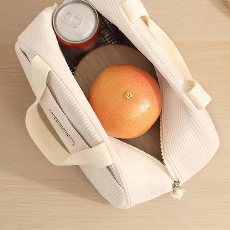 Sac à Repas Isotherme Velours Côtelé