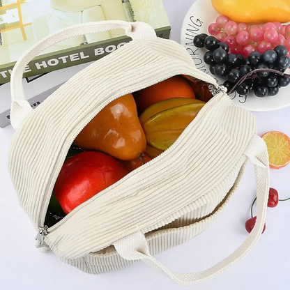 Sac à Repas Isotherme Velours Côtelé