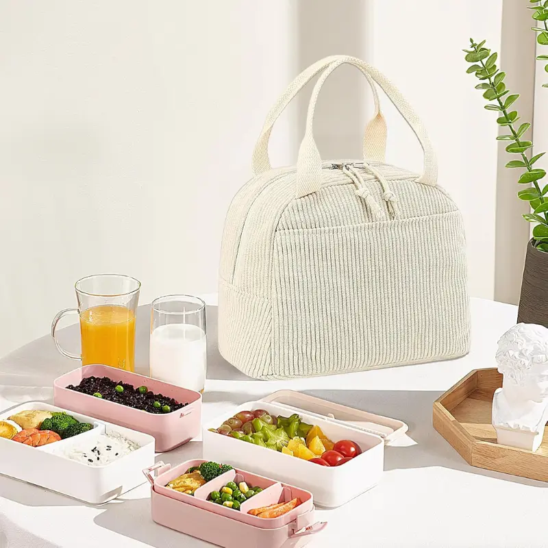 Sac à Repas Isotherme Velours Côtelé