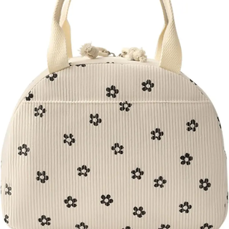 Sac à Repas Isotherme Velours Côtelé Trèfle