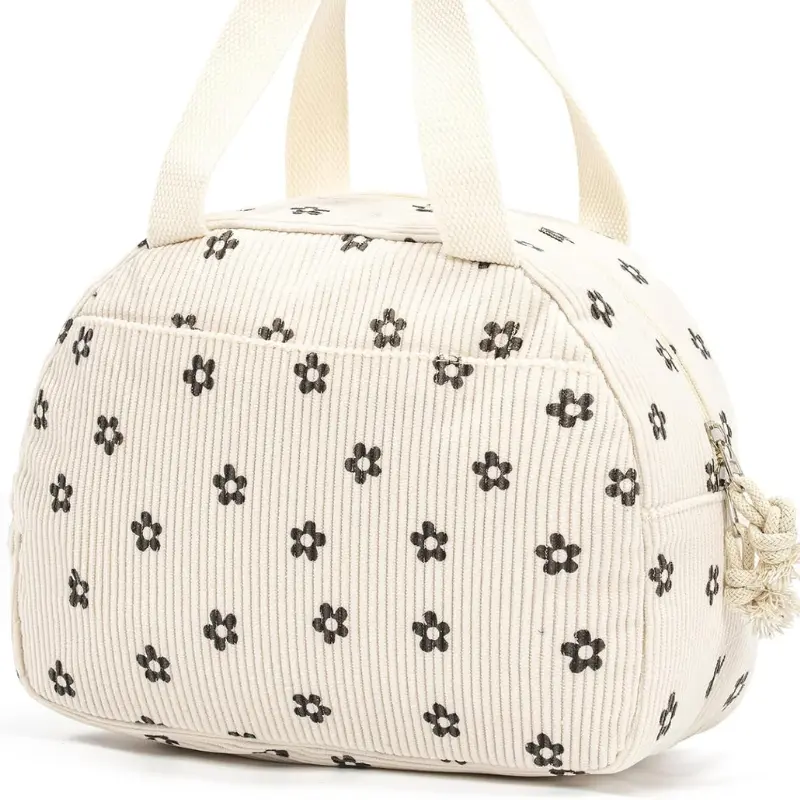 Sac à Repas Isotherme Velours Côtelé Trèfle